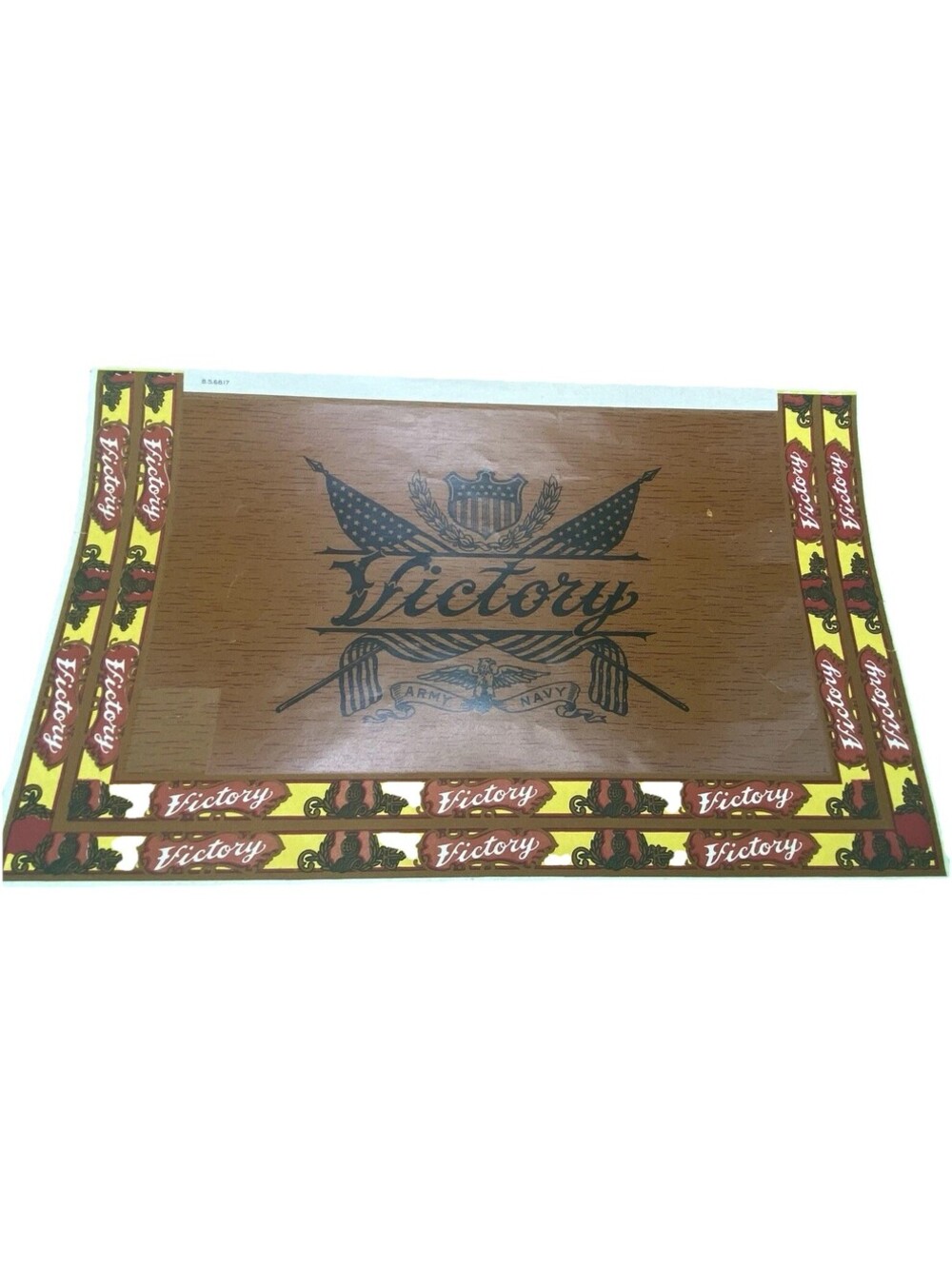 Original Victory Army Navy Cigar Box Label Embossed Lithograph